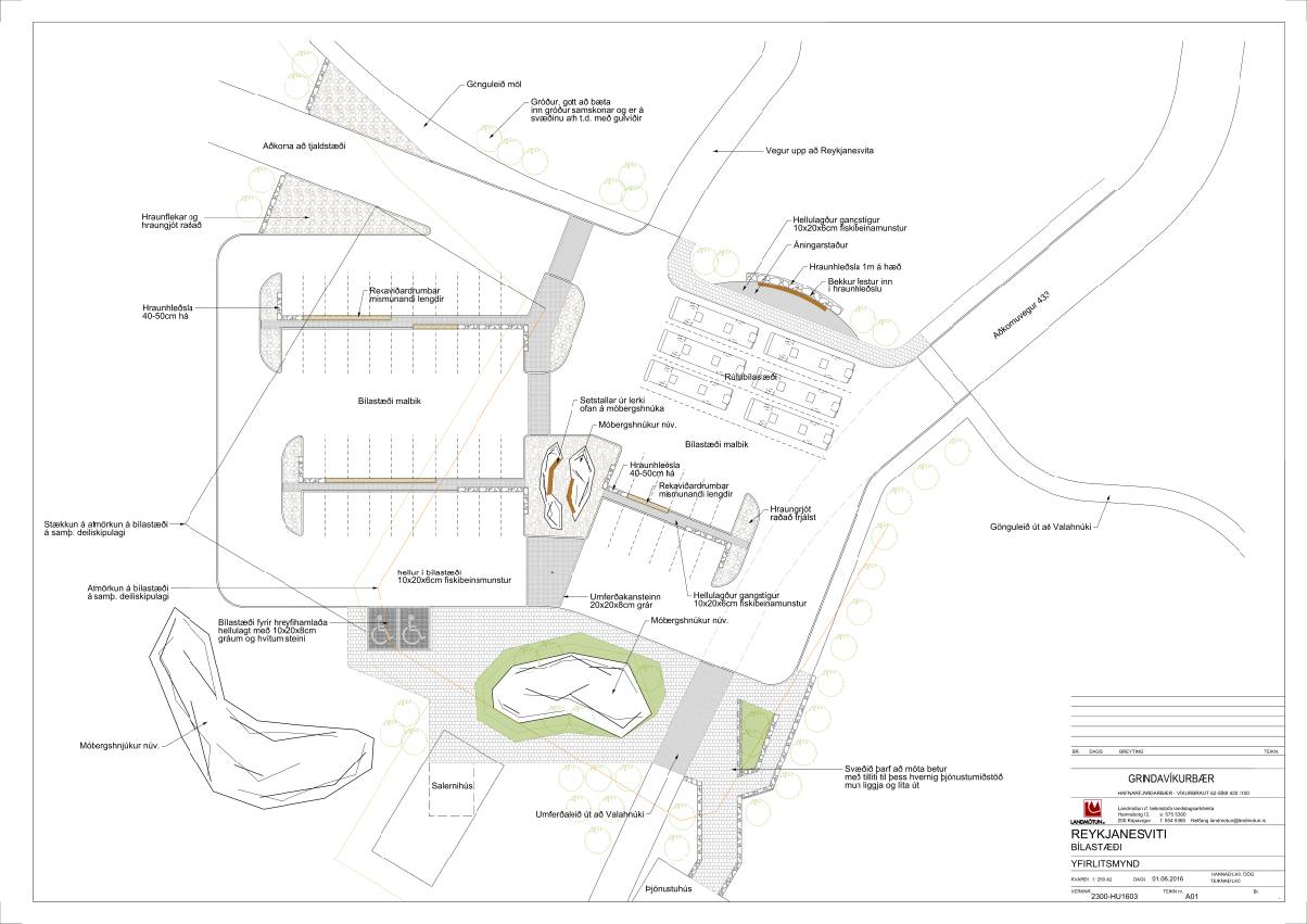 Bílastaæði við Reykjanesvita - teikning Bílastaæði við Reykjanesvita - teikning