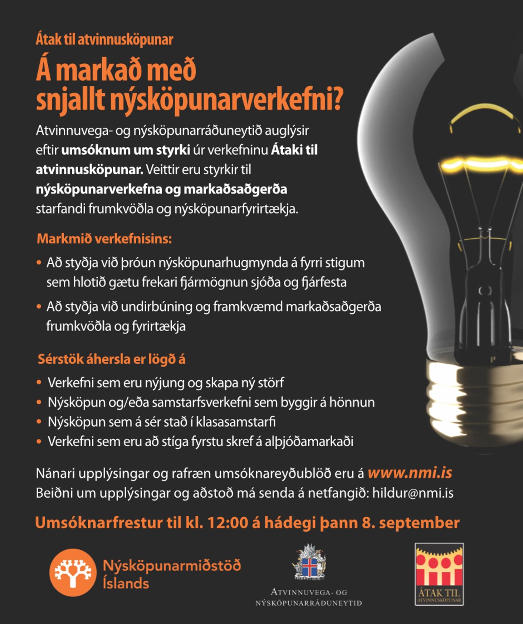 Auglýsing um Átak til atvinnusköpunar