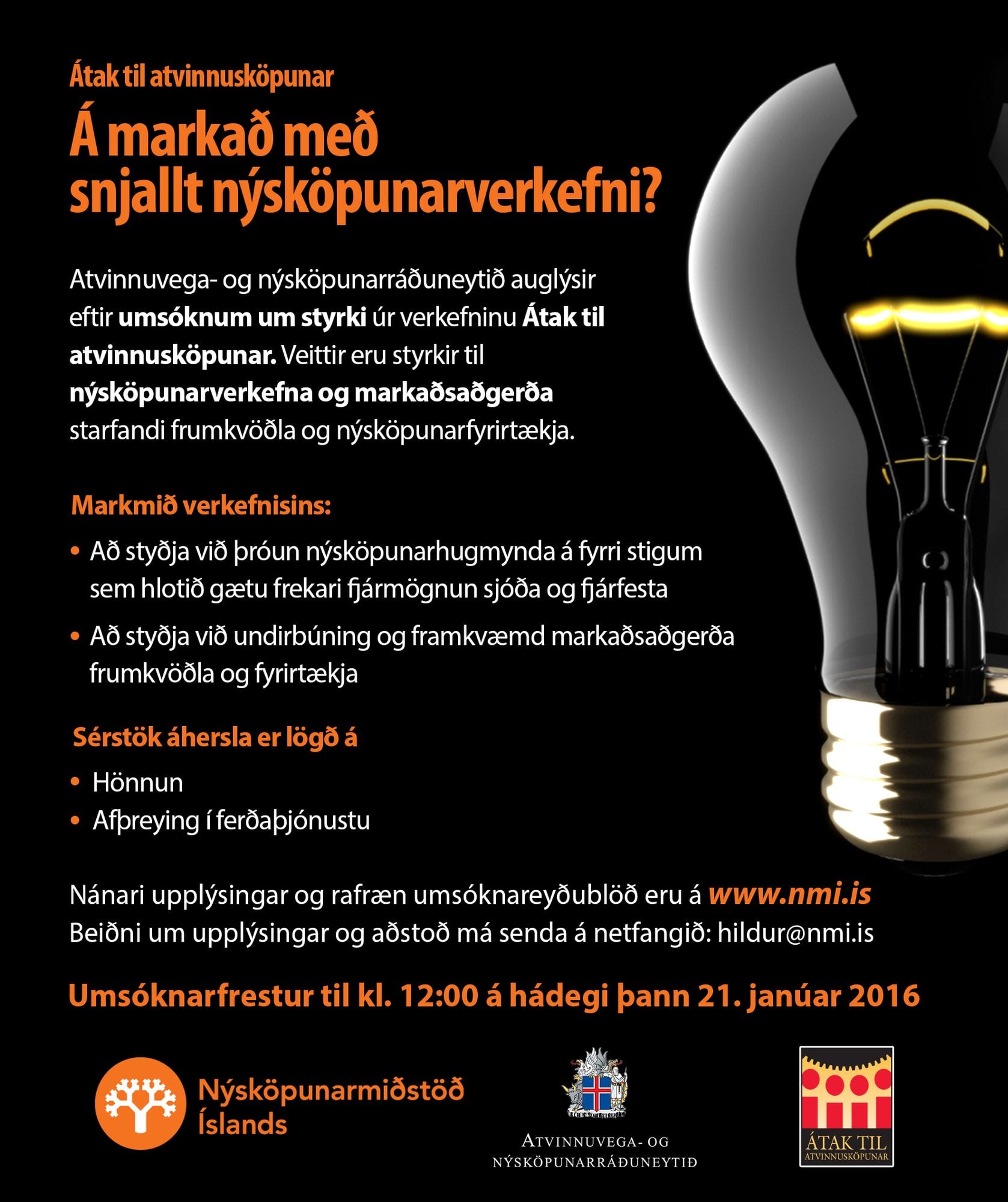 Auglýsing - Átak til avinnusköpunar