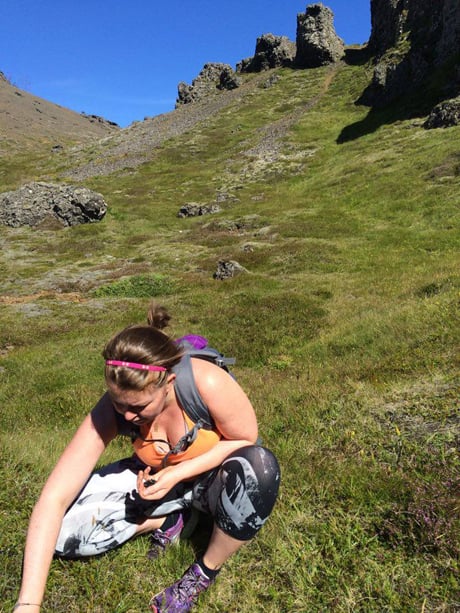 Picking crowberries at Þorbjörn mountain near Grindavík