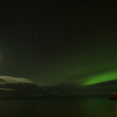 Garðsskagaviti í Norðurljósum