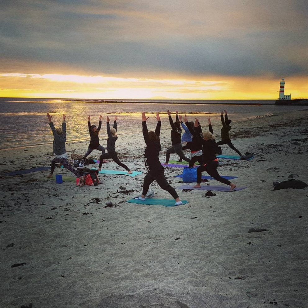 Pop-up joga by Garðskagi lighthouse
