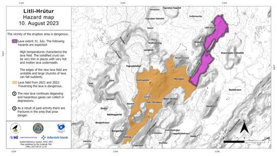 An updated hazard map for the eruption site