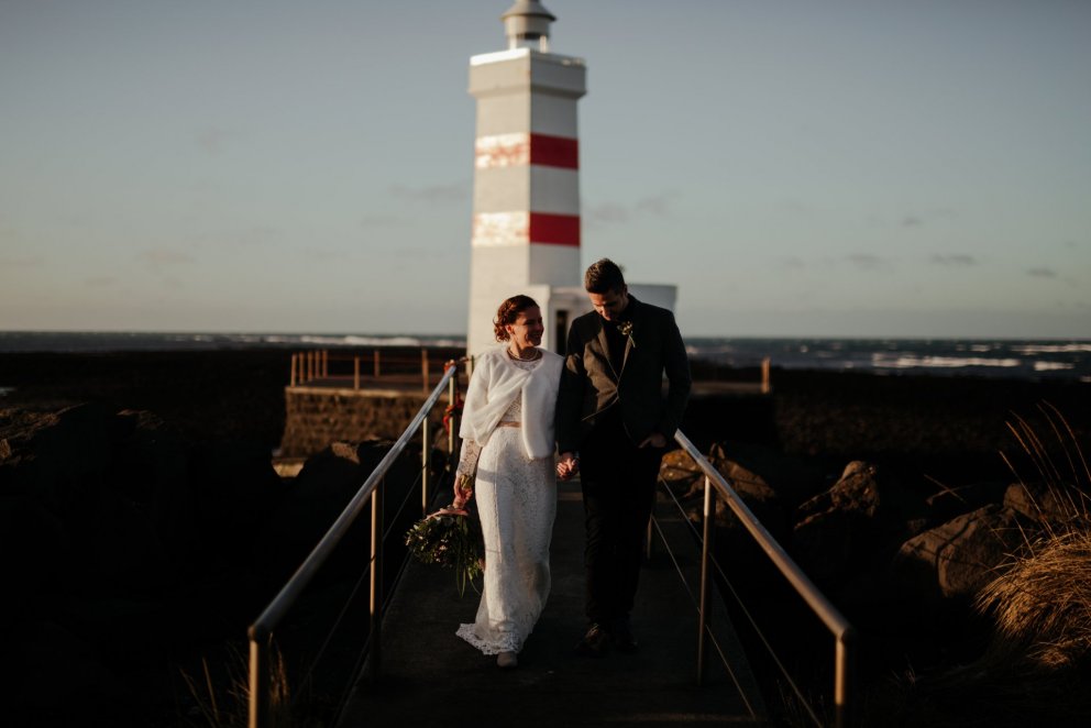 The wedding was held at the toe of Reykjanes peninsula, at Garðskagaviti (lighthouse of Garður) on a&hellip;