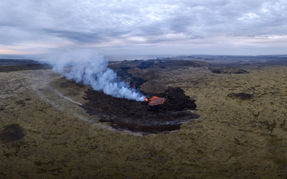 Gos við Litla Hrút. Mynd: Hörður Kristleifsson