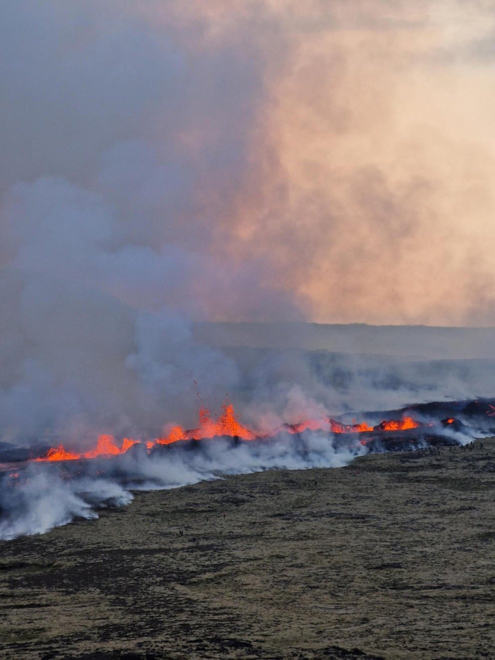 Mikið gas er að mælast við gosstöðvarnar
